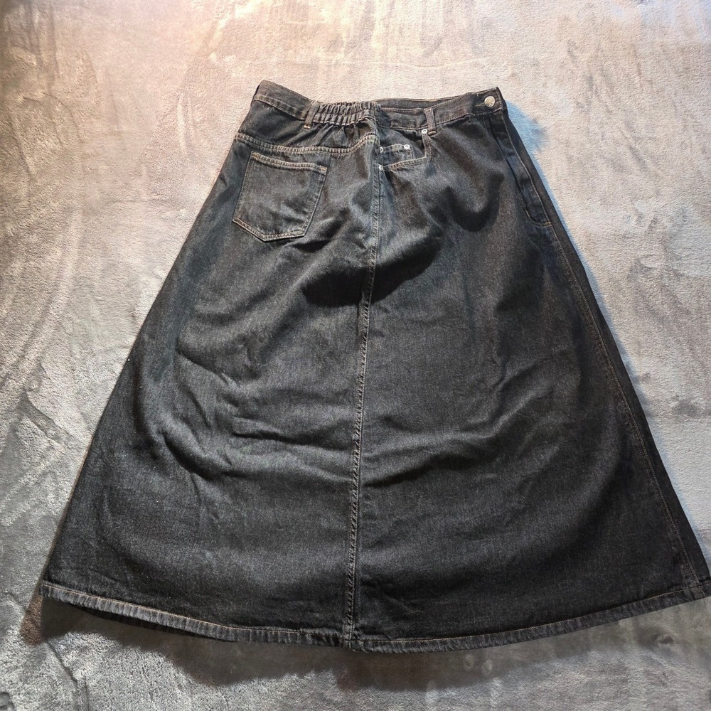Cottagecore Vintage Roaman's Women 18W Dark Wash Denim A-Line Maxi Skirt Cotton - Picture 2 of 7